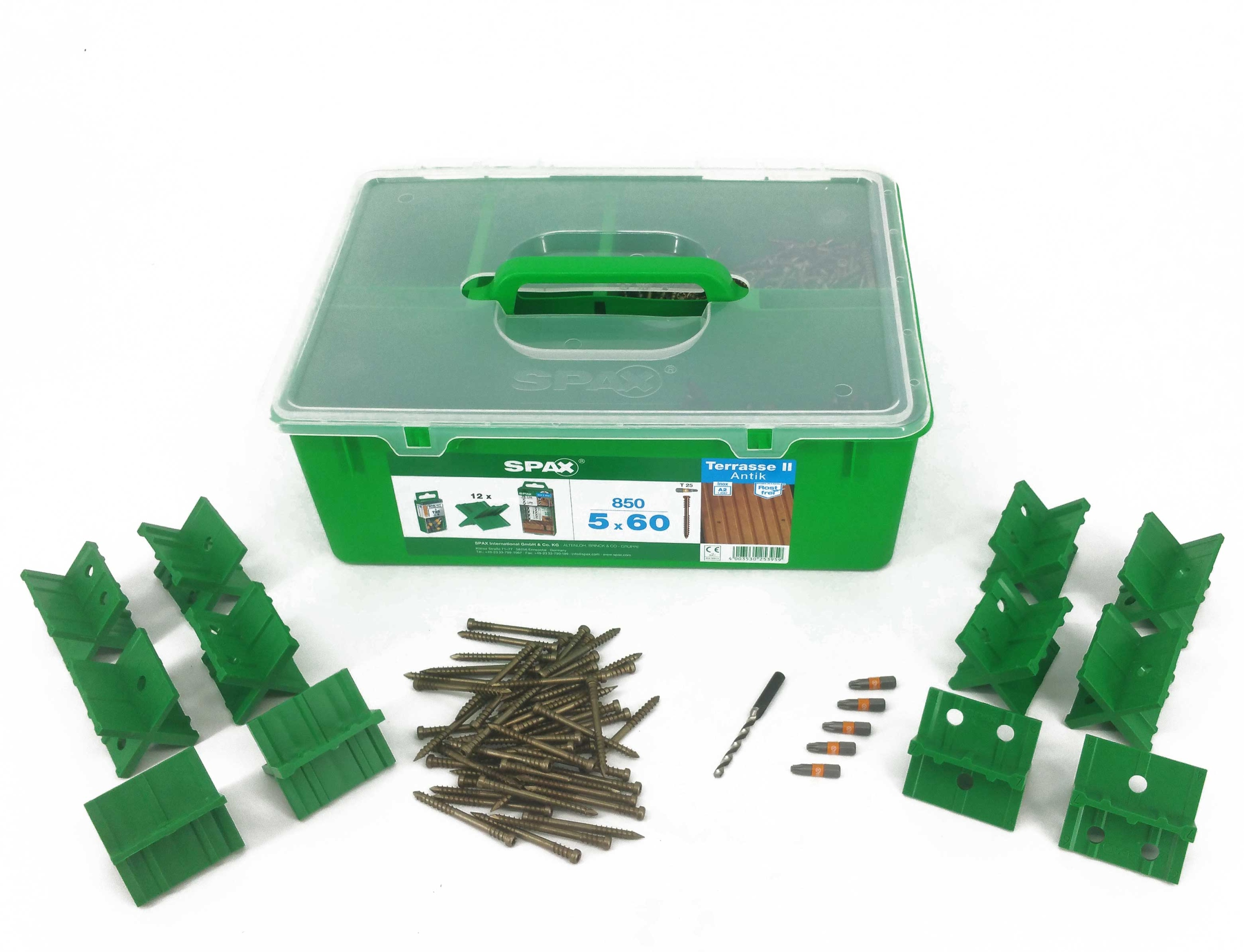 Zestaw tarasowy Green Box SPAX wkręt nierdzewny do deski tarasowej 5,0x60mm 850 sztuk